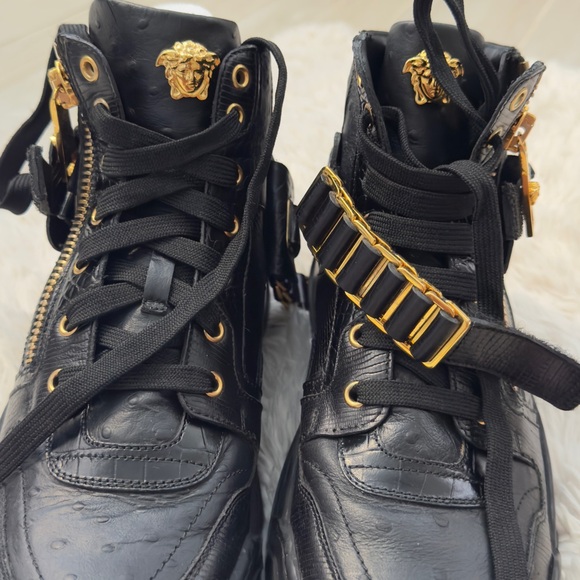 Givenchy Black and Gold High-Top Sneakers